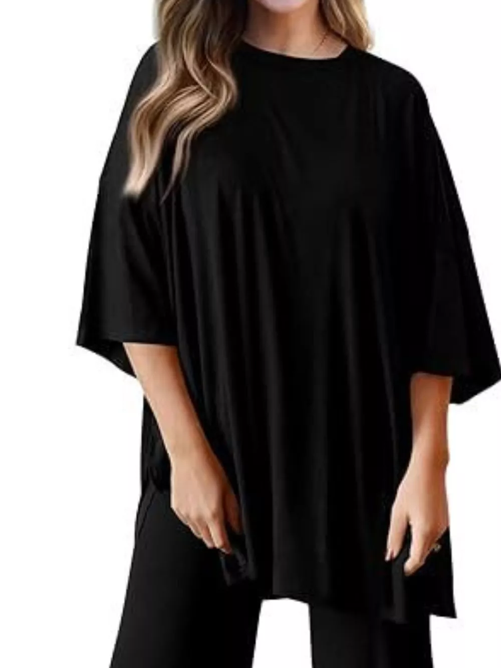 Relaxed Fit Round Neck Top and Pants Two-Piece Set, image 9