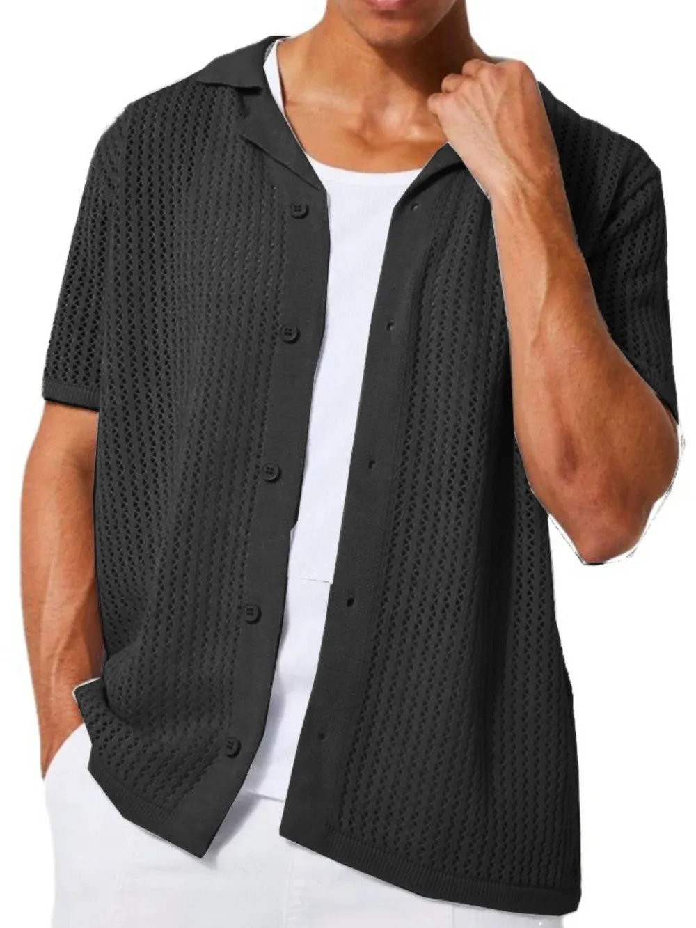 Men's Full Size Button Down Short Sleeve Shirt Plus Size, image 5