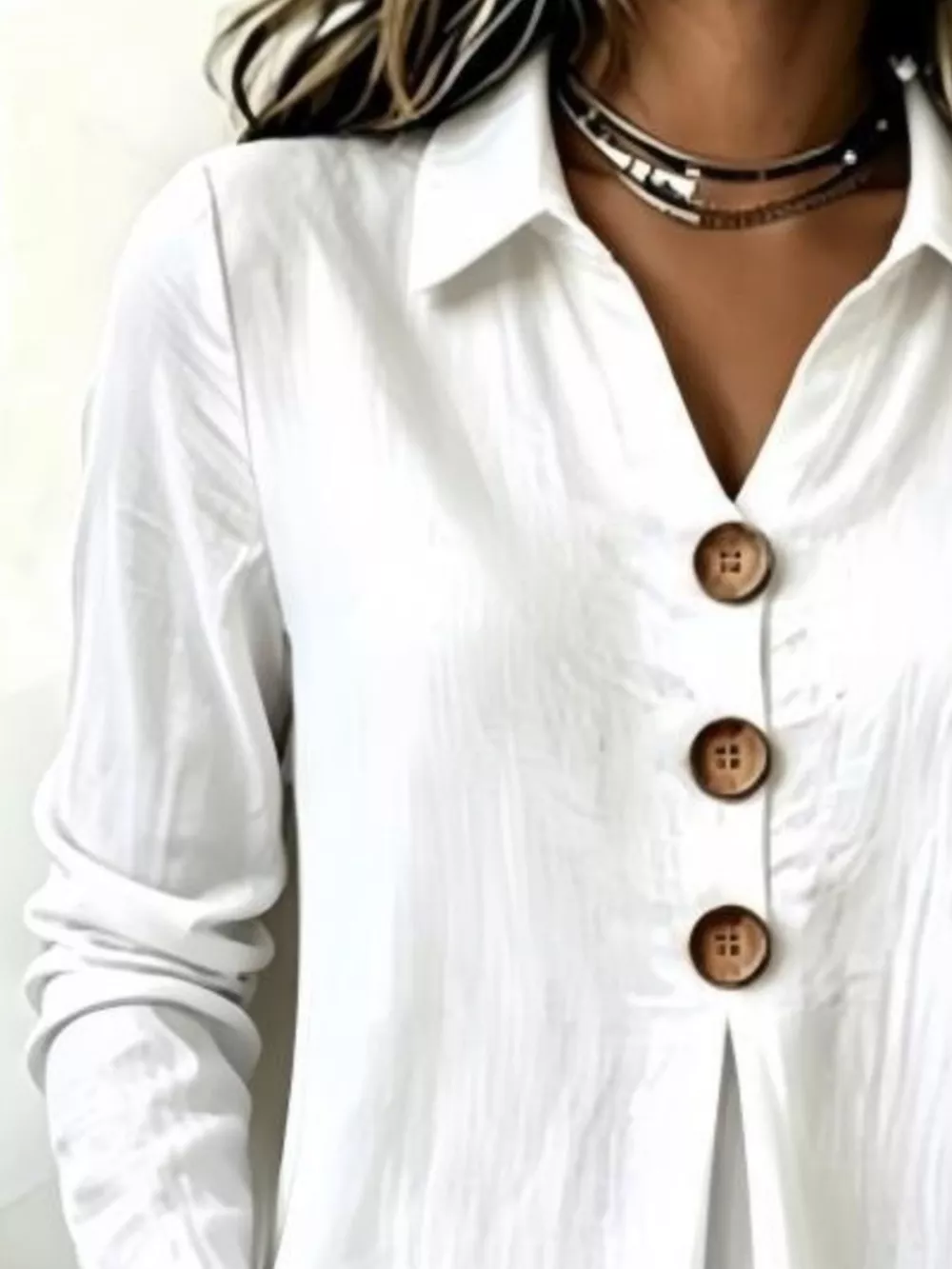 Button Detail Long Sleeve Blouse, image 4