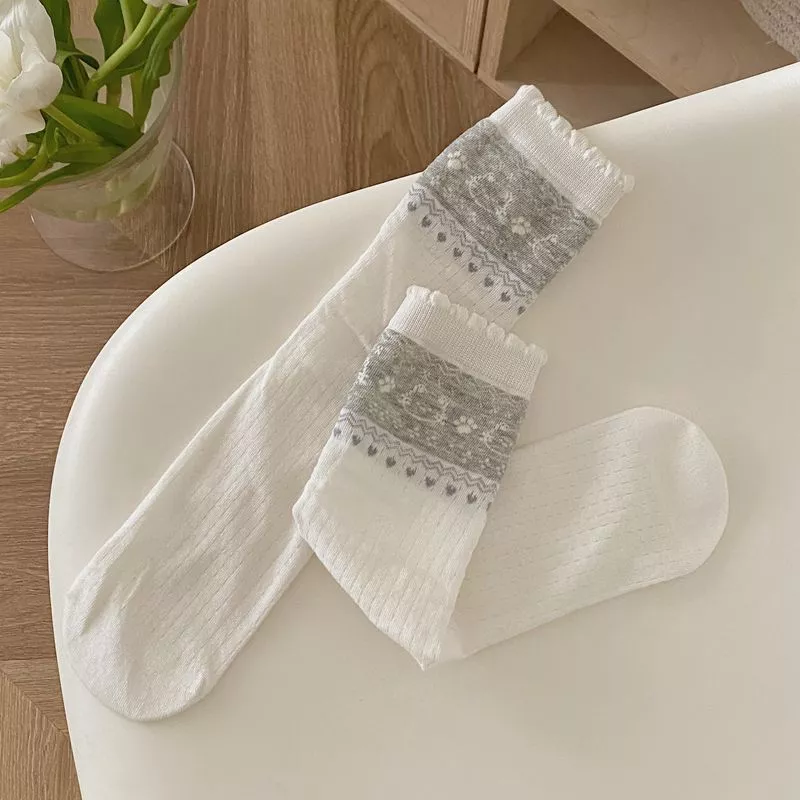 Breathable Cotton Casual Crew Socks Set, image 4