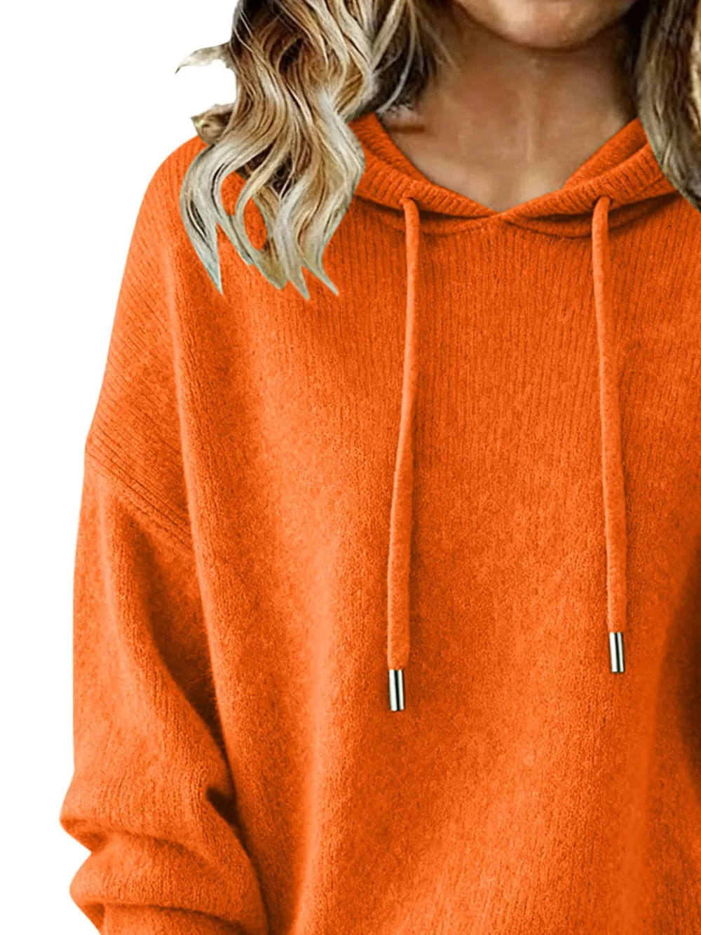 Drawstring Long Sleeve Hooded Sweater, image 26