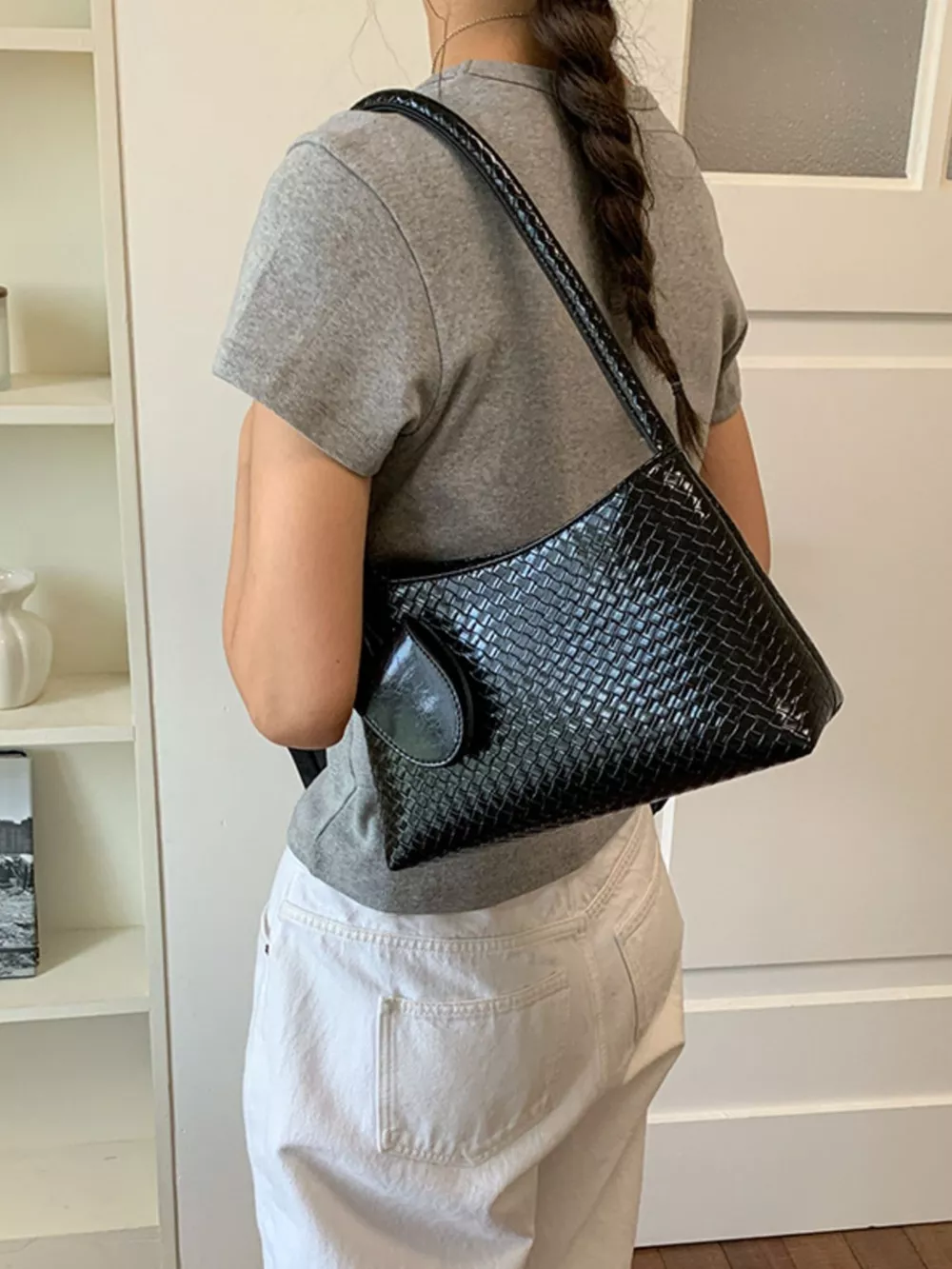 Woven Texture Shoulder Bag, image 4