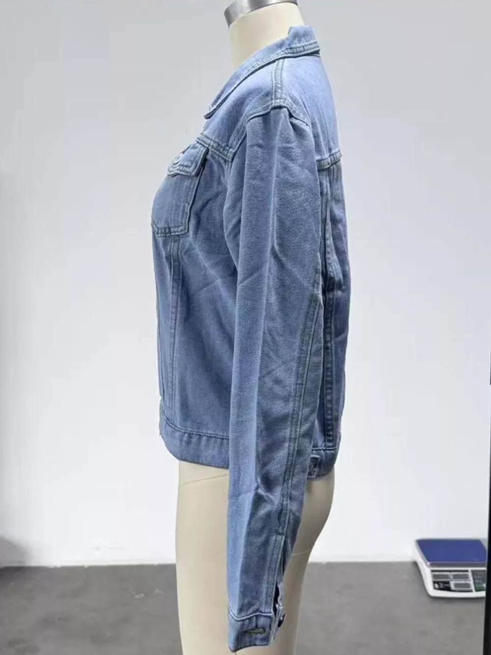 Slim-Fit Button Up Denim Jacket, image 3