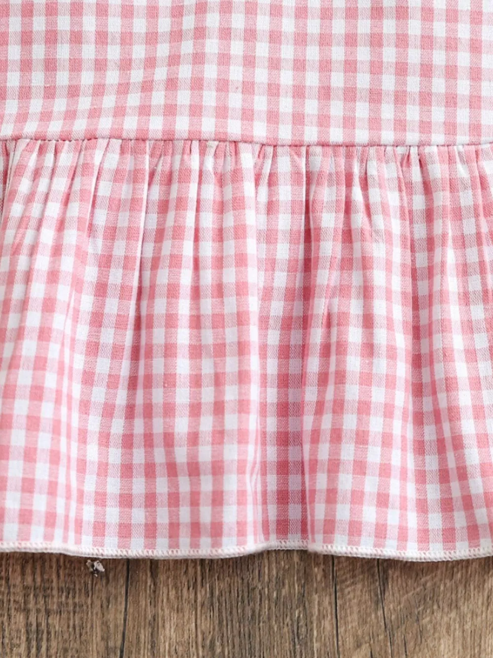 Children's Gingham Ruffle Hem Polo Dress, image 4