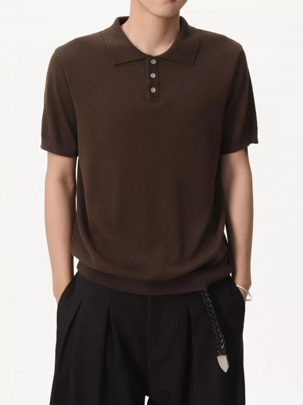Men's Button Detail Short Sleeve Polo, image 6
