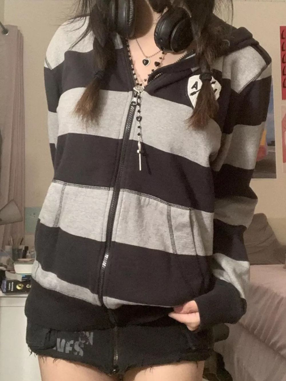 Striped Zip-Up Hoodie, image 2