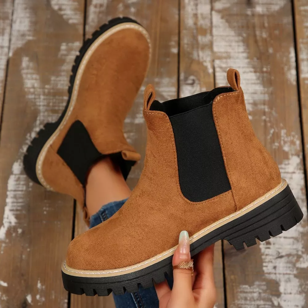 Round Toe Block Heels Boots, image 31