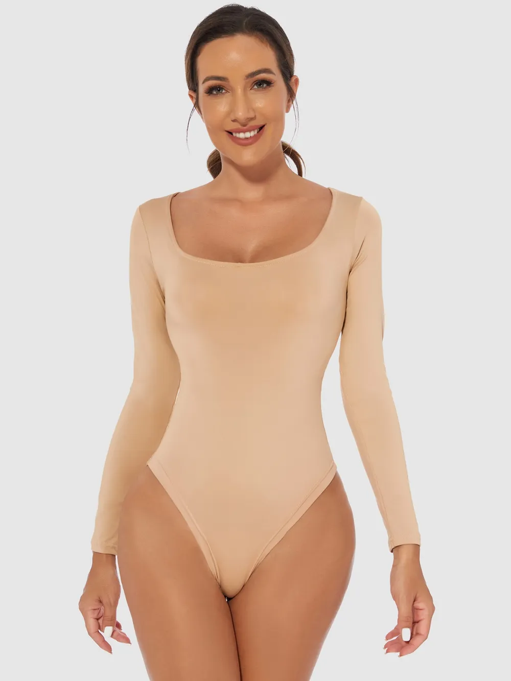 Full Size Scoop Neck Long Sleeve Bodysuit, image 10