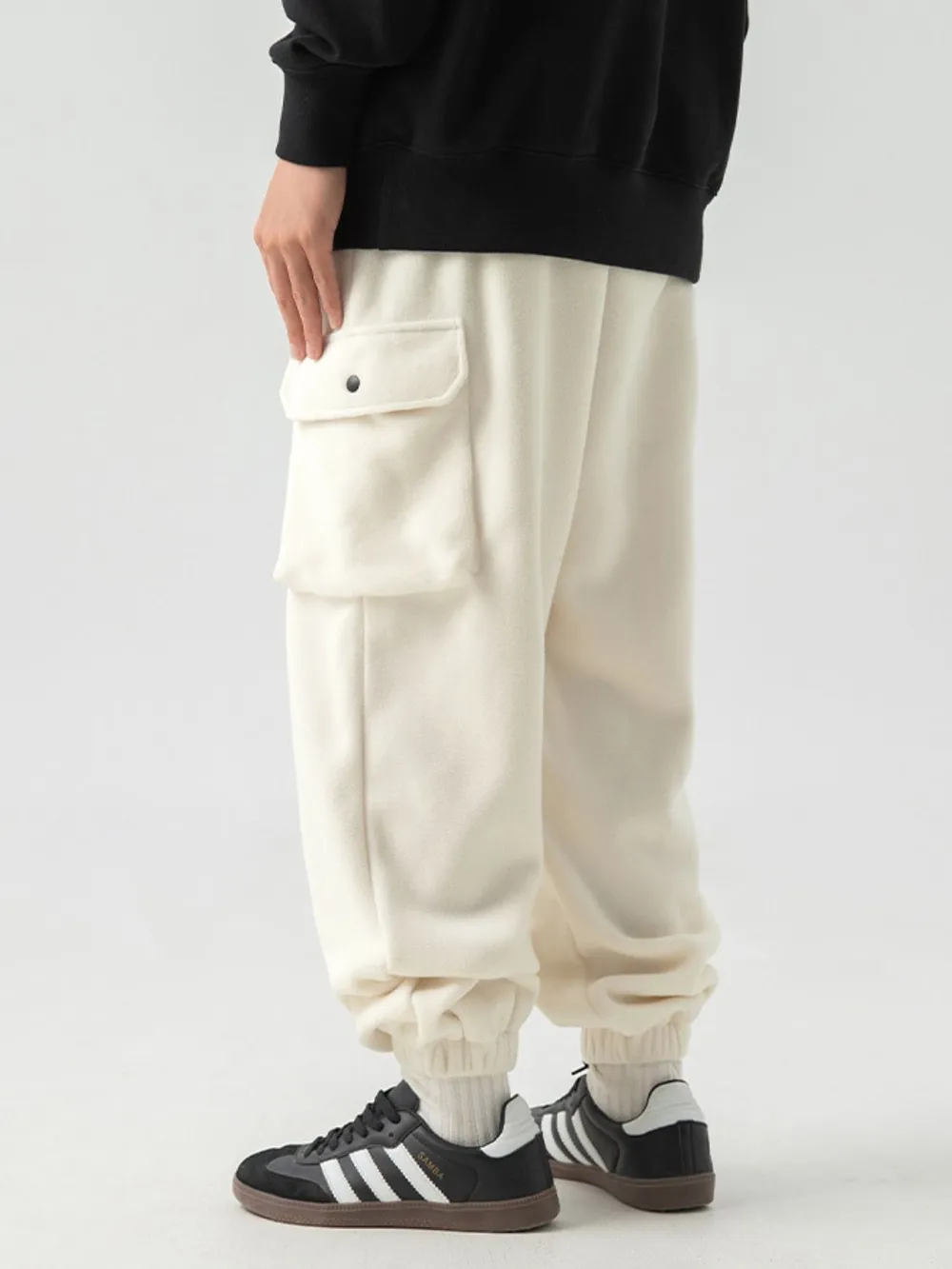 Men's Plus Size Elastic Waist Joggers with Pockets, image 3