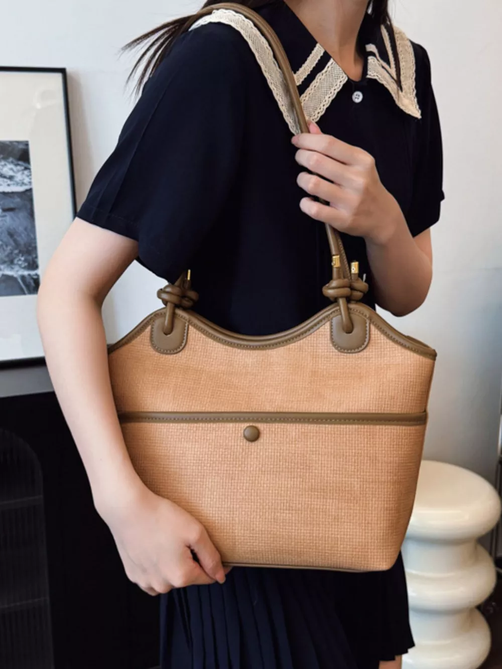 Knotted Strap Tote Bag, image 9