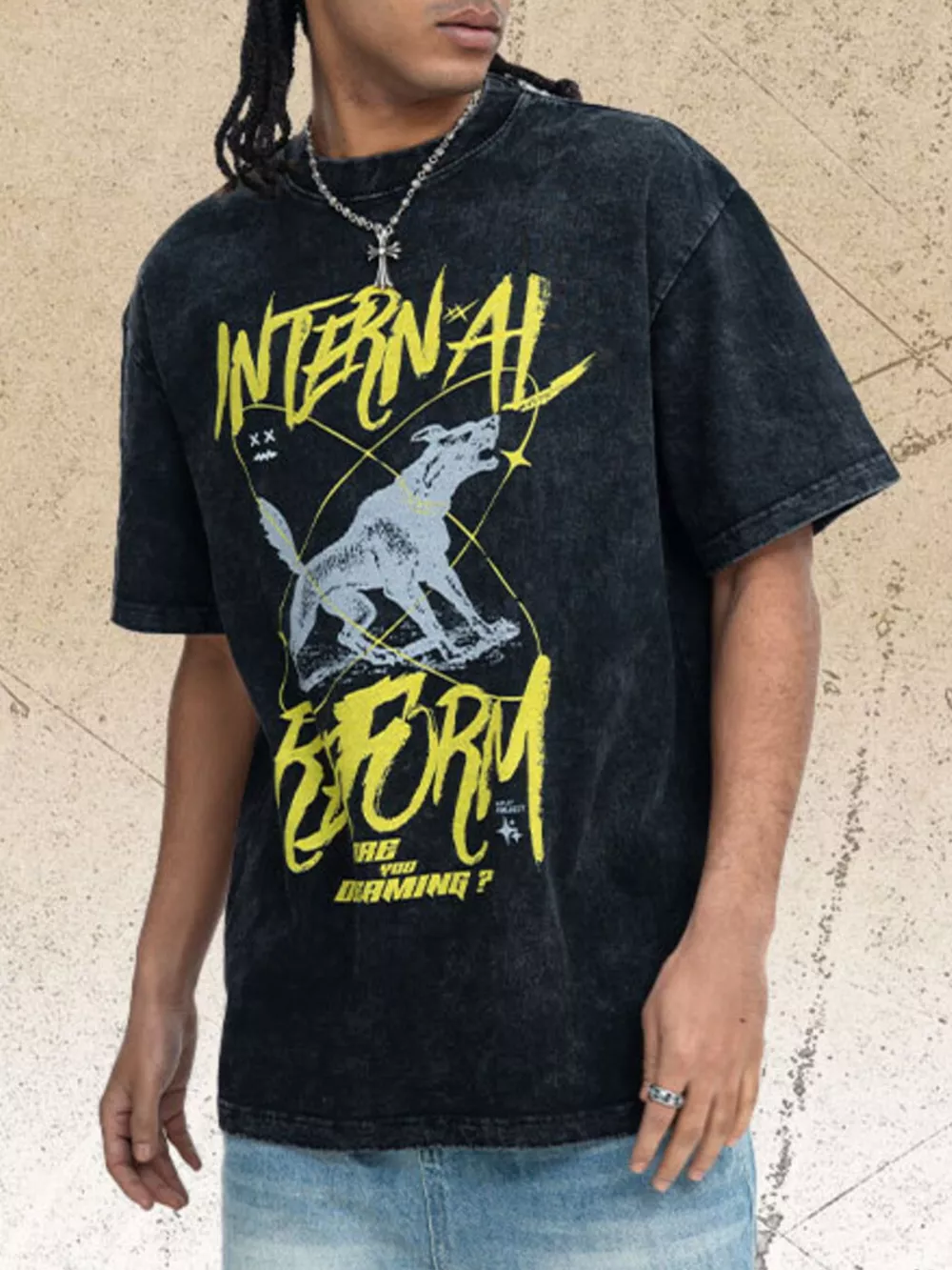 Men's Graphic Short Sleeve Oversized T-Shirt, image 5
