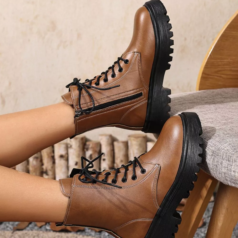 Round Toe Block Heels Boots, image 16