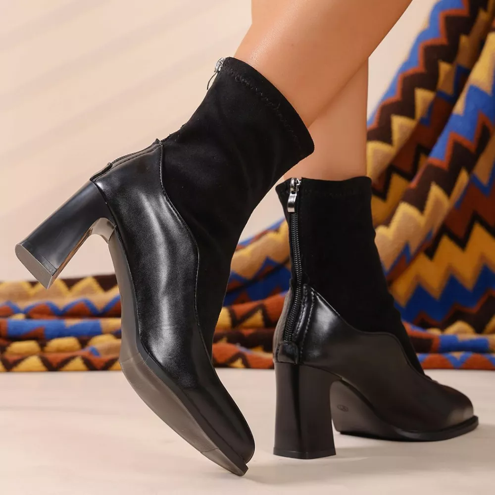 Square Neck Block Heel Boots, image 9