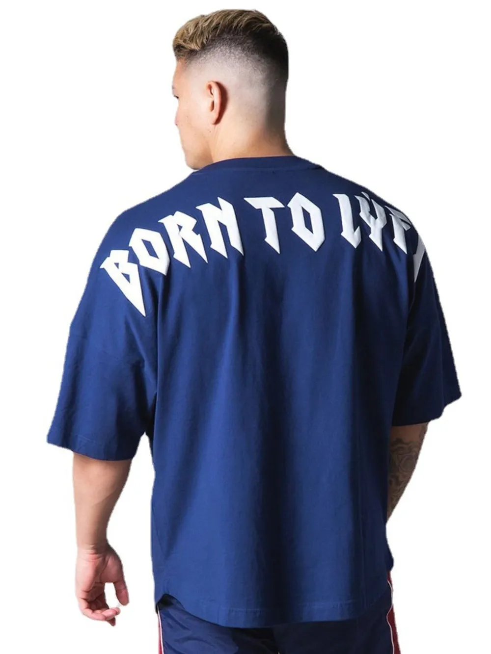Men's Plus Size Letter Round Neck Half Sleeve T-Shirt, image 8