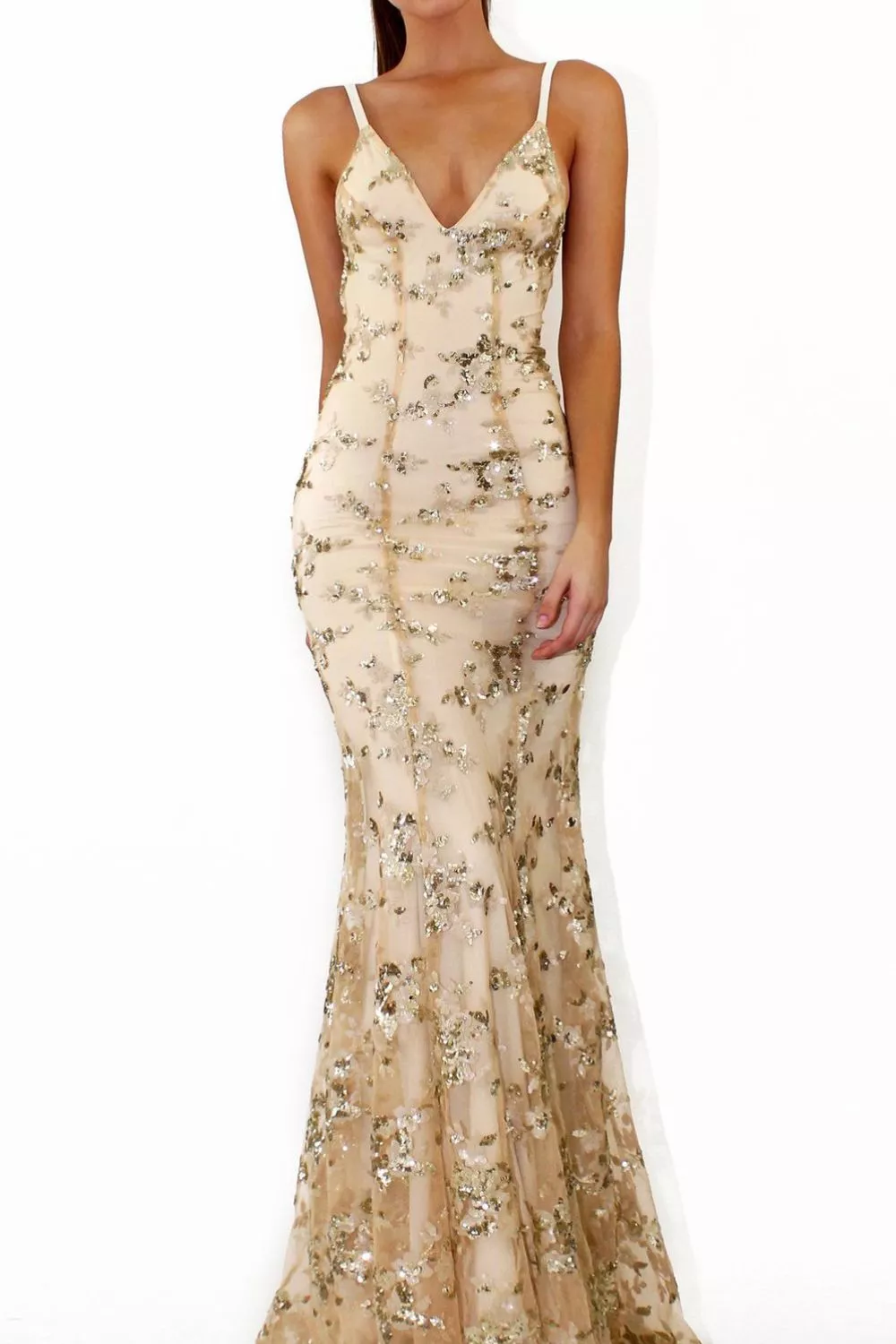 Full Size Sequin Tie Back V-Neck Maxi Dress Plus Size, image 23