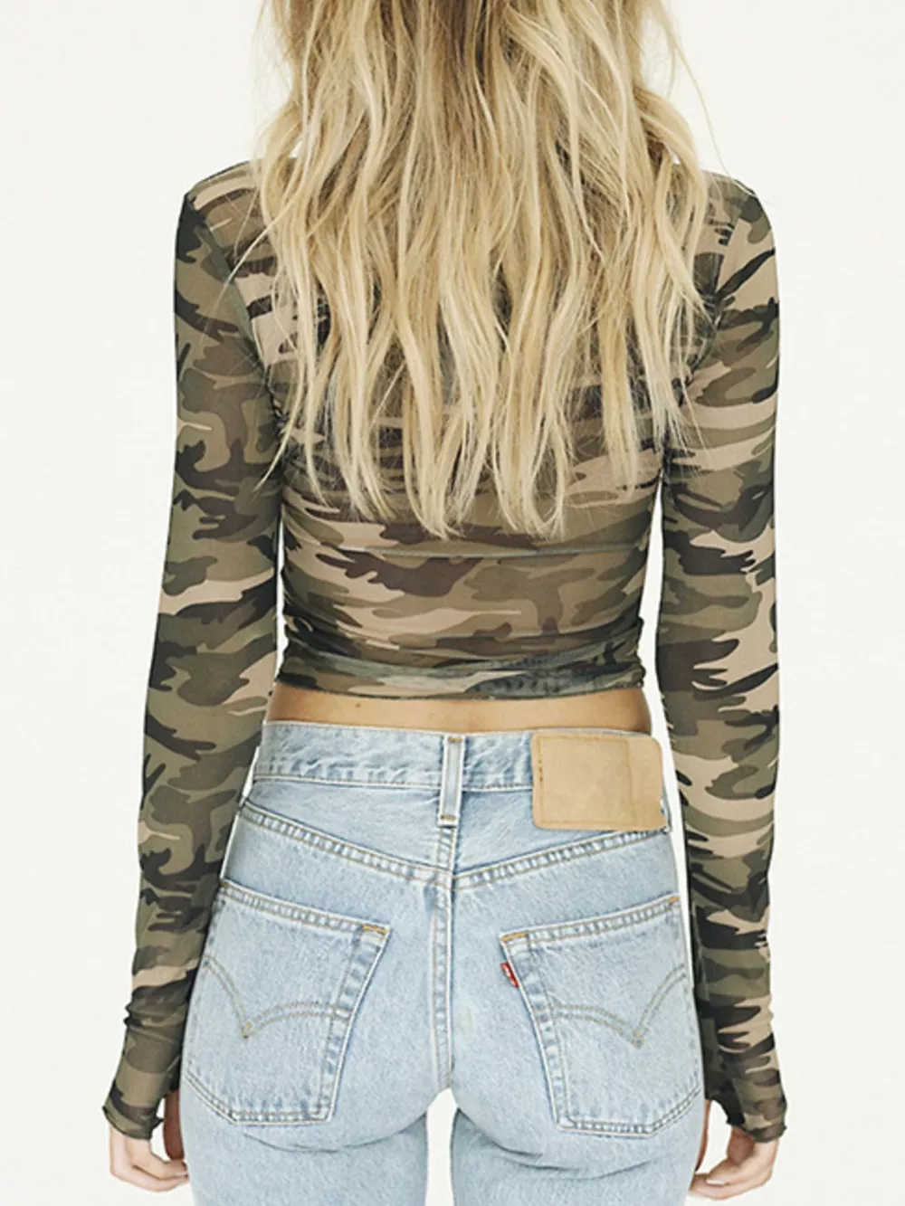 Camouflage Mesh Long Sleeve T-Shirt, image 6