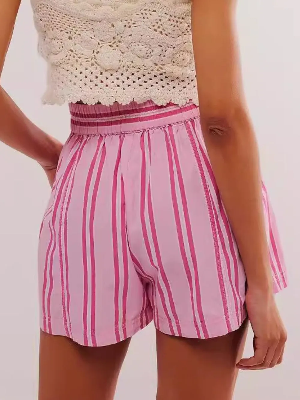 Striped Elastic Waist Shorts, image 20