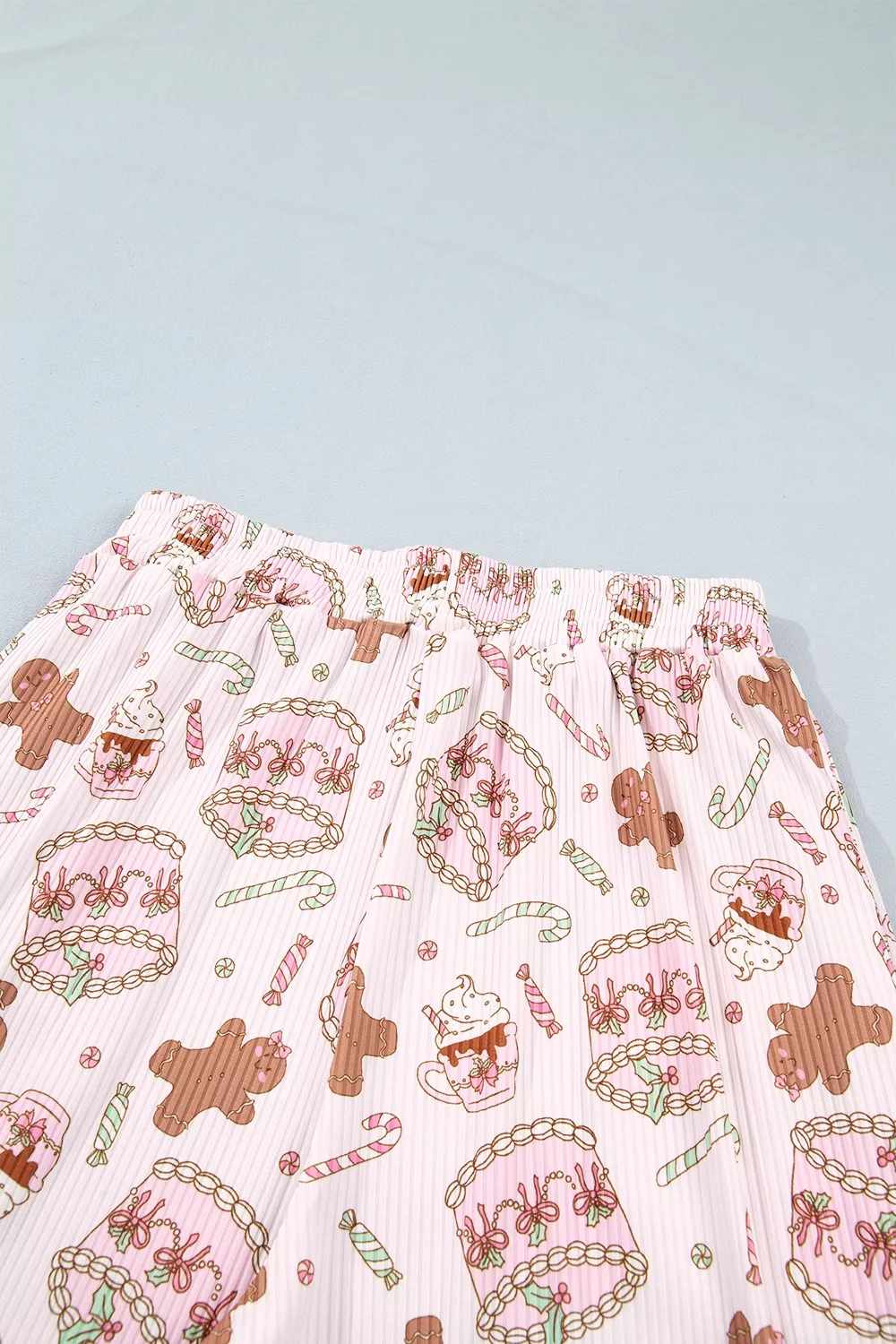 Abstract Christmas Print Long Sleeve Two Piece Lounge Set, image 9