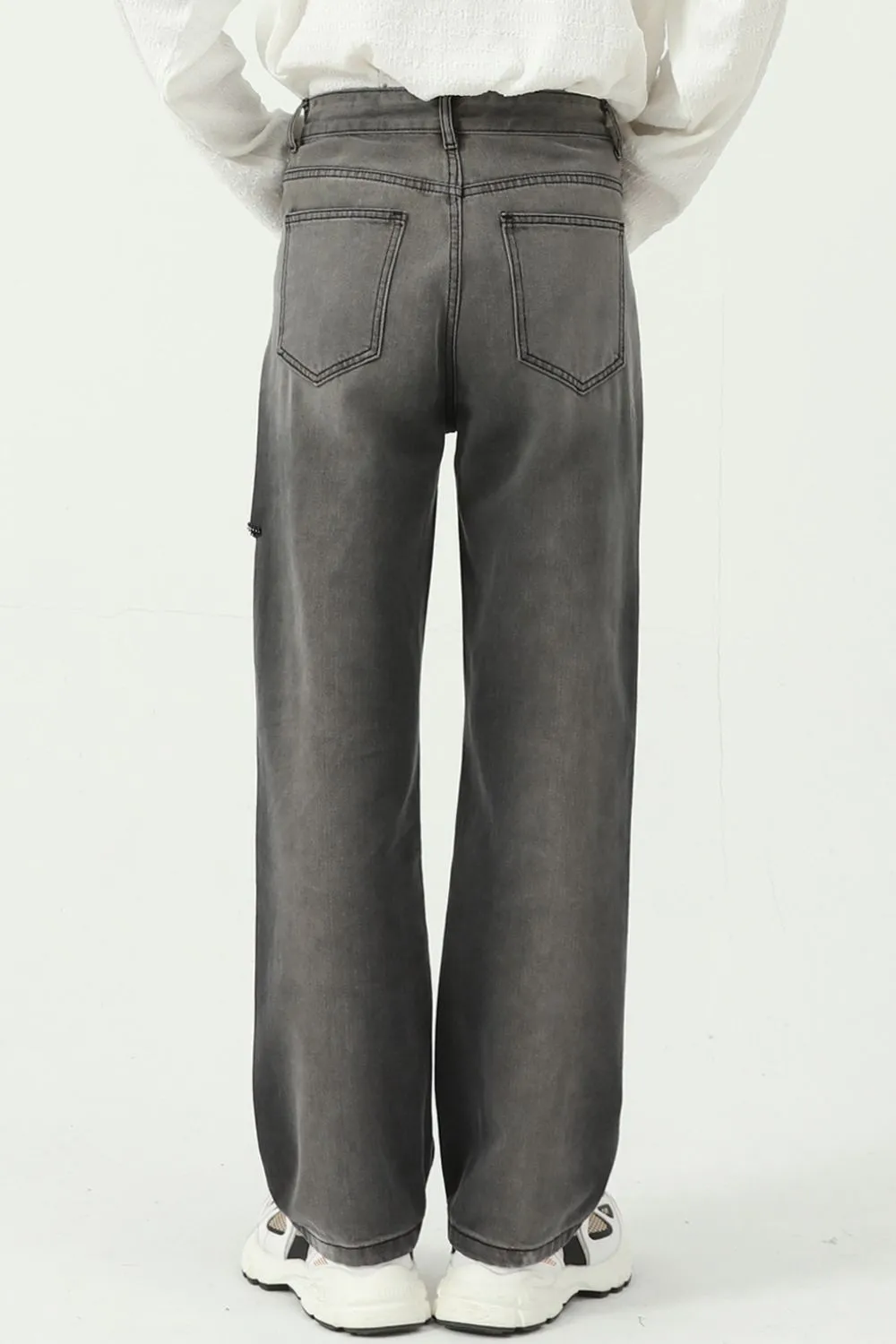Wide Straight Men's Jeans with Pockets, image 3