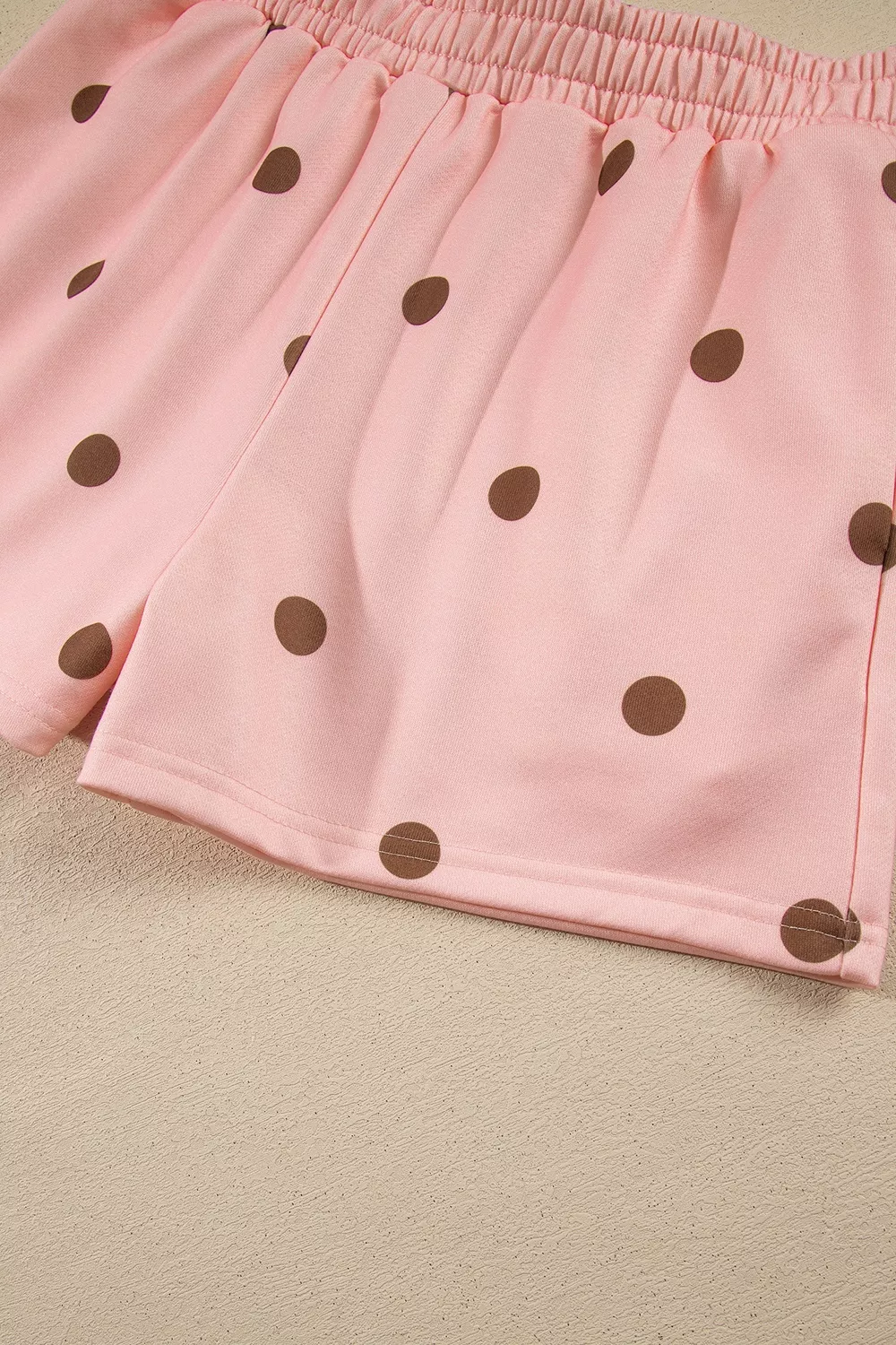 Polka Dot Long Sleeve Sweatshirt and Shorts Lounge Set, image 9