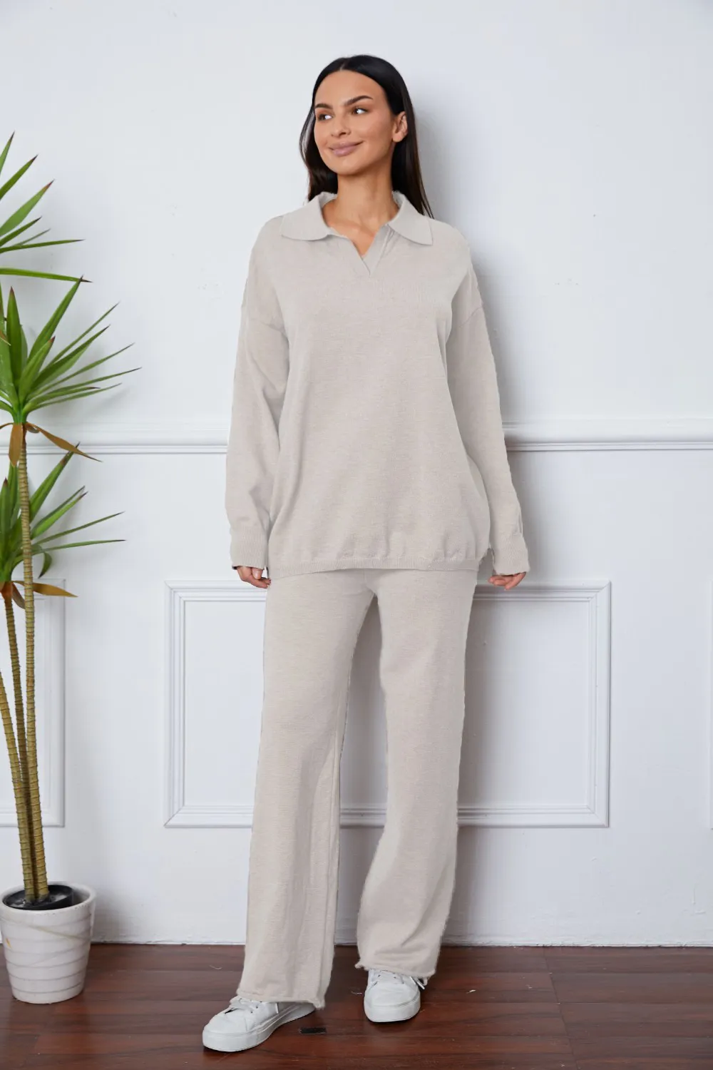 Dropped Shoulder Sweater and Long Pants Set, image 10