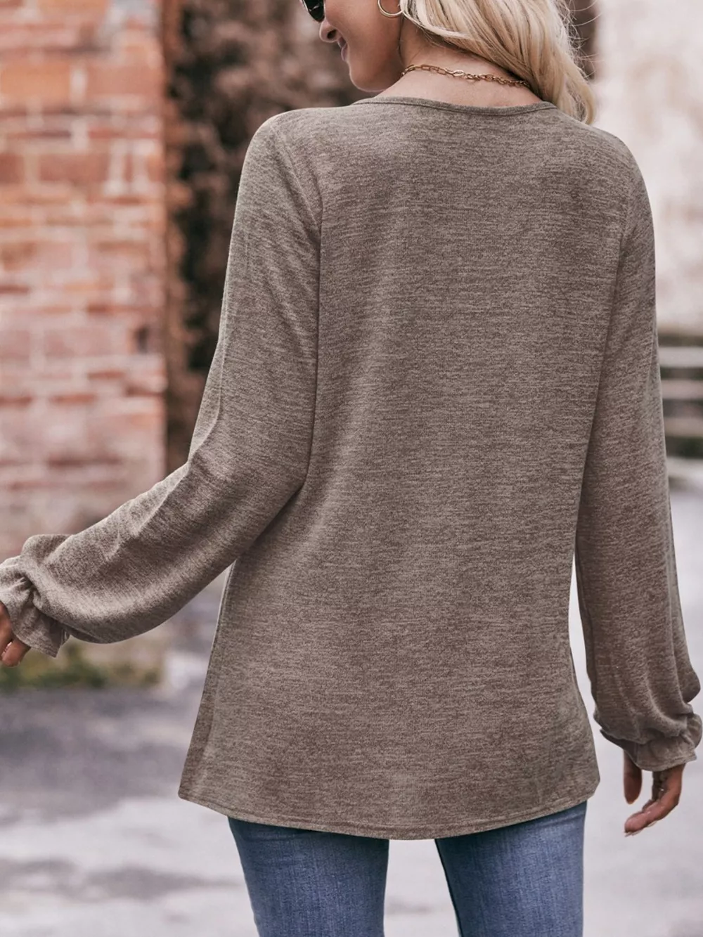 Ruffle Cuff Long Sleeve T-Shirt, image 9
