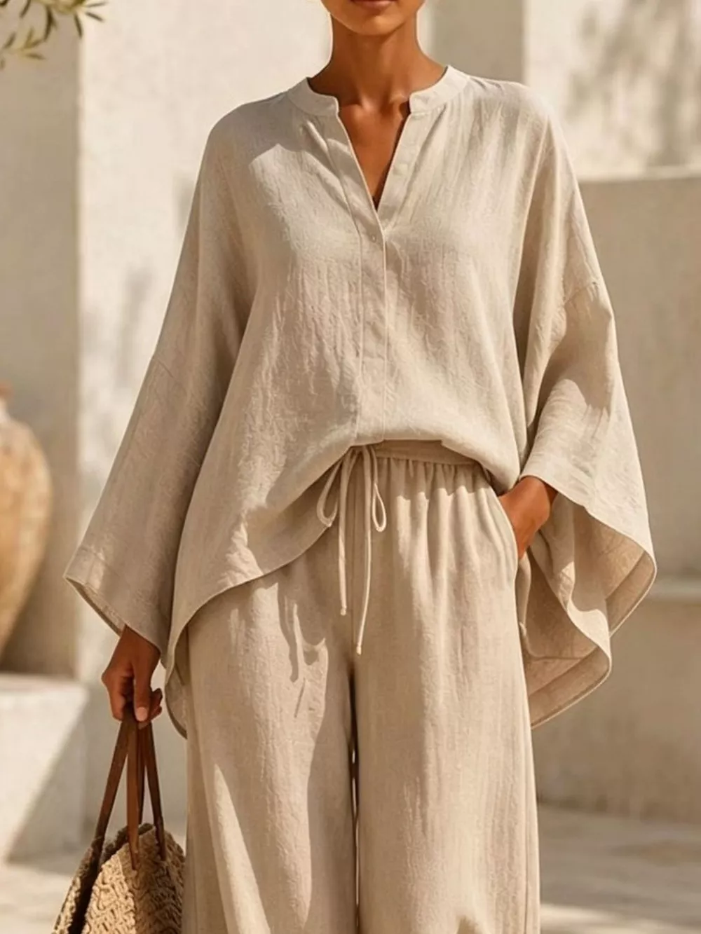 Full Size Loose Fit Top and Wide-Leg Pants Set Plus Size, image 6