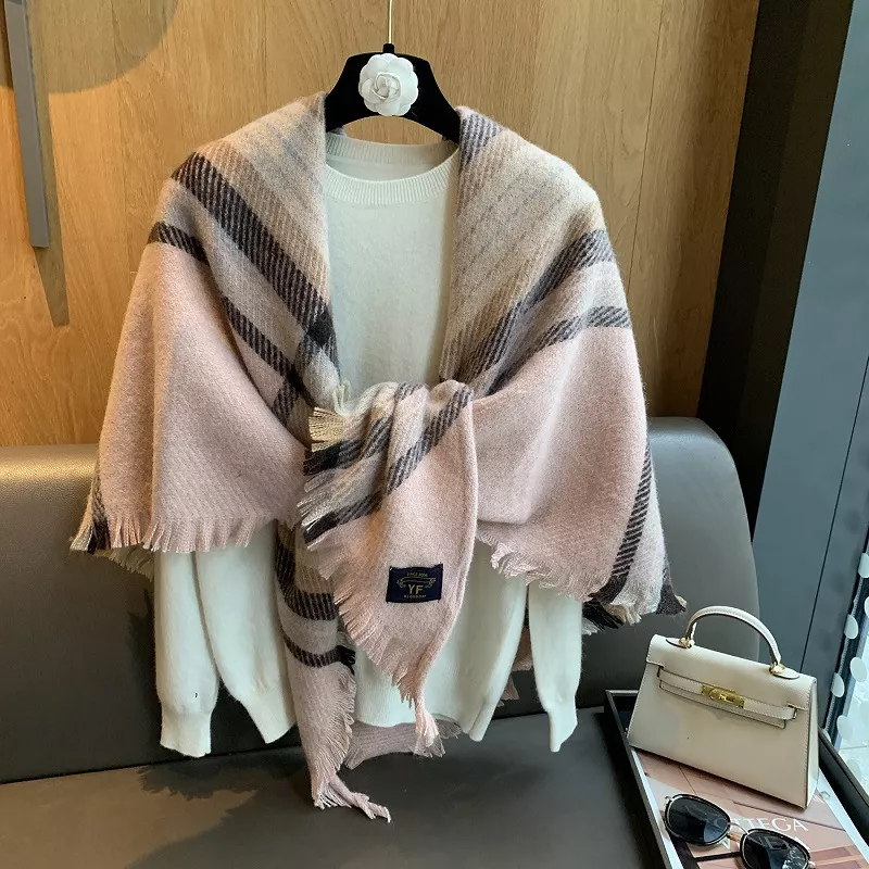Raw Hem Plaid Scarf, image 7