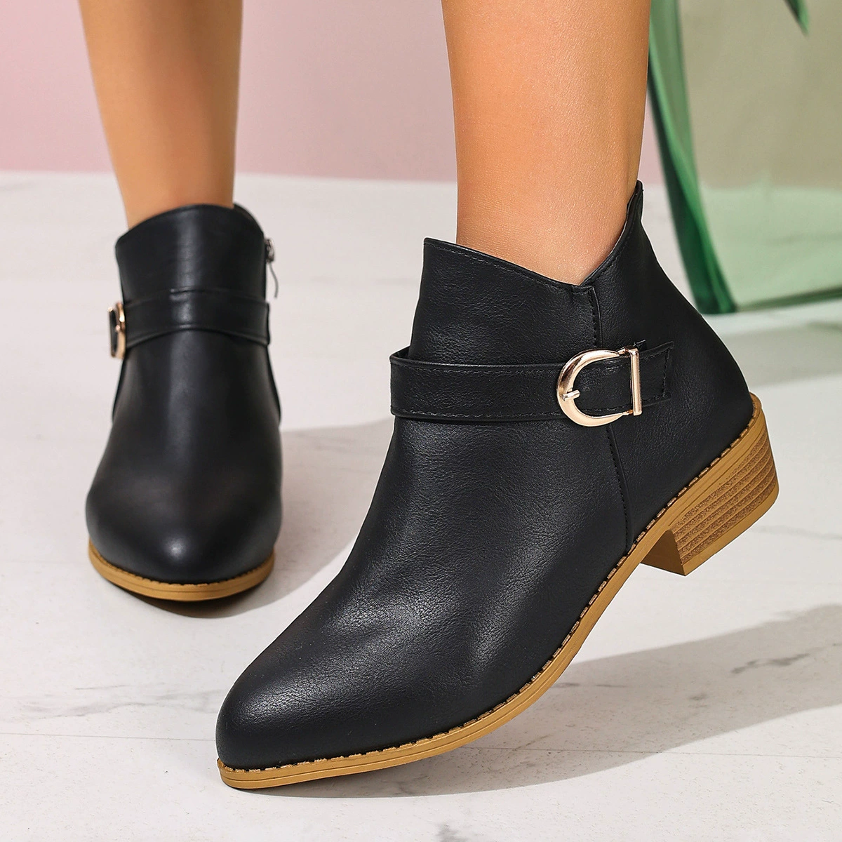 Point Toe Block Heels Boots, image 3