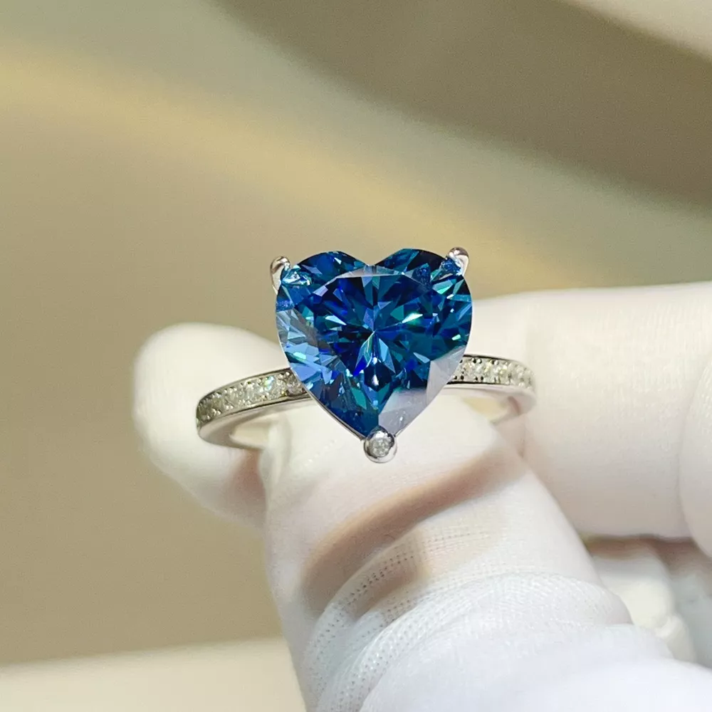 925 Sterling Silver Zircon Heart Ring, image 2