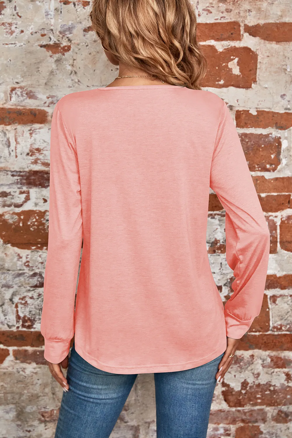Ruched Square Neck Long Sleeve T-Shirt, image 15