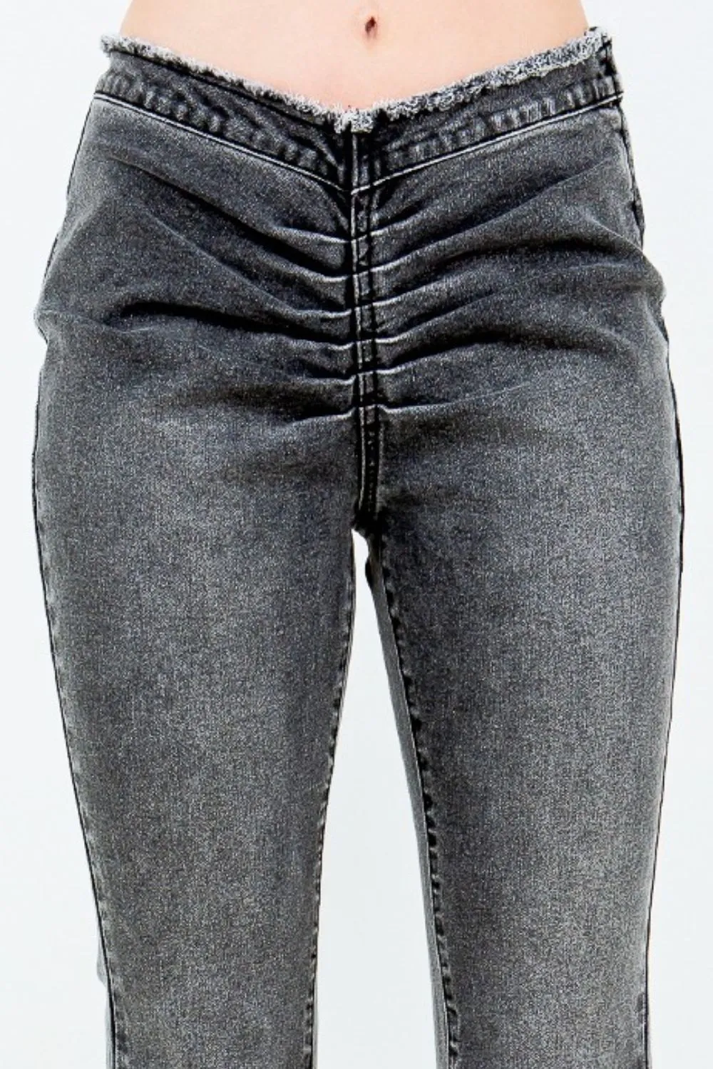 V-Cut Ruched Flare Pants, image 4