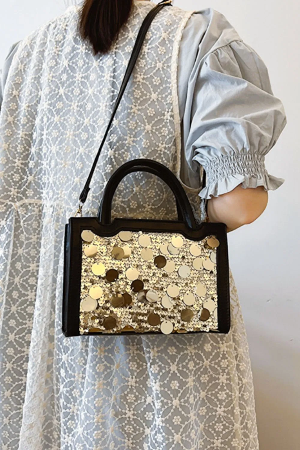 PU Leather Sequin Handbag, image 2