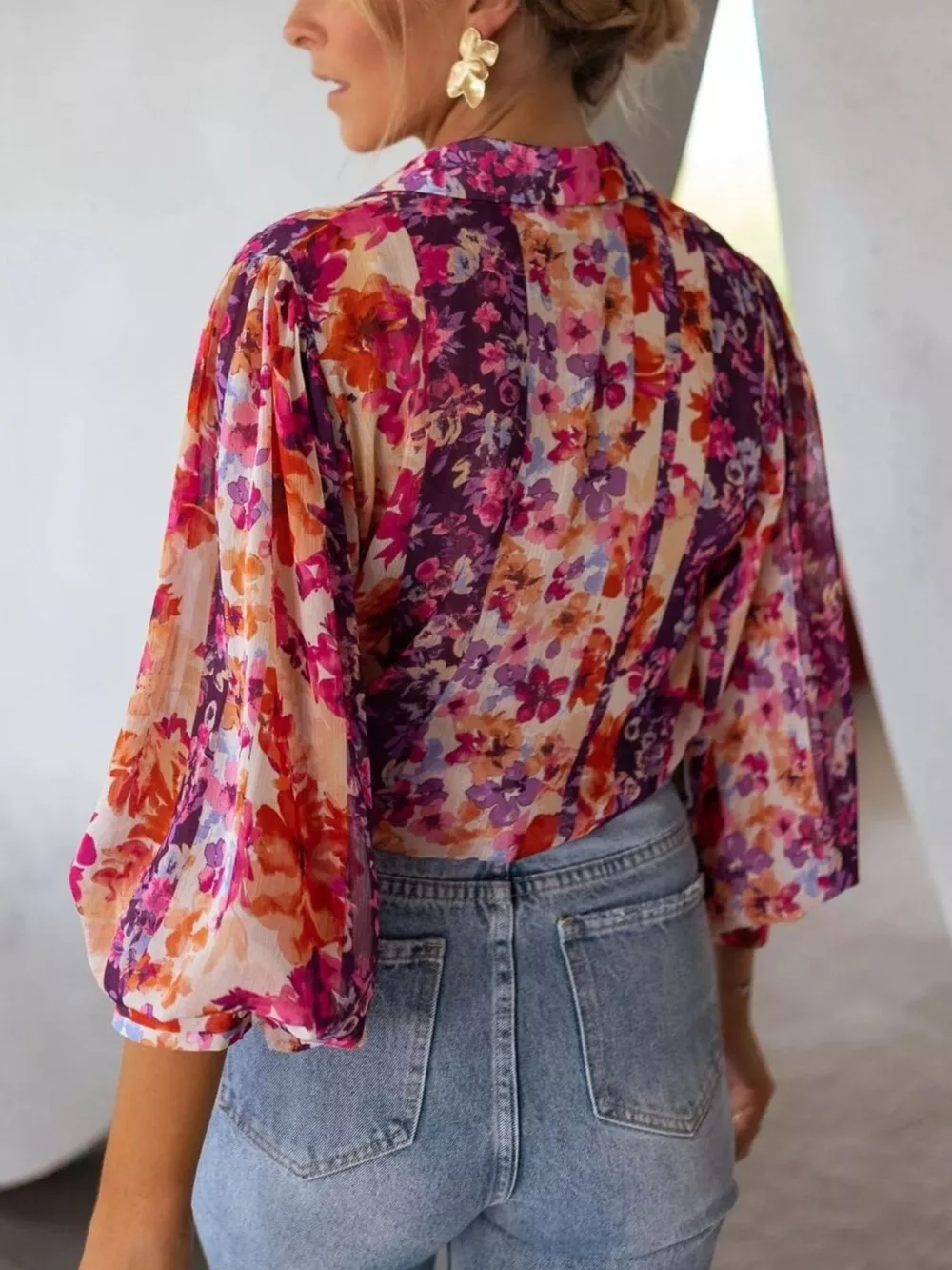 Floral Print Button Up Shirt, image 5