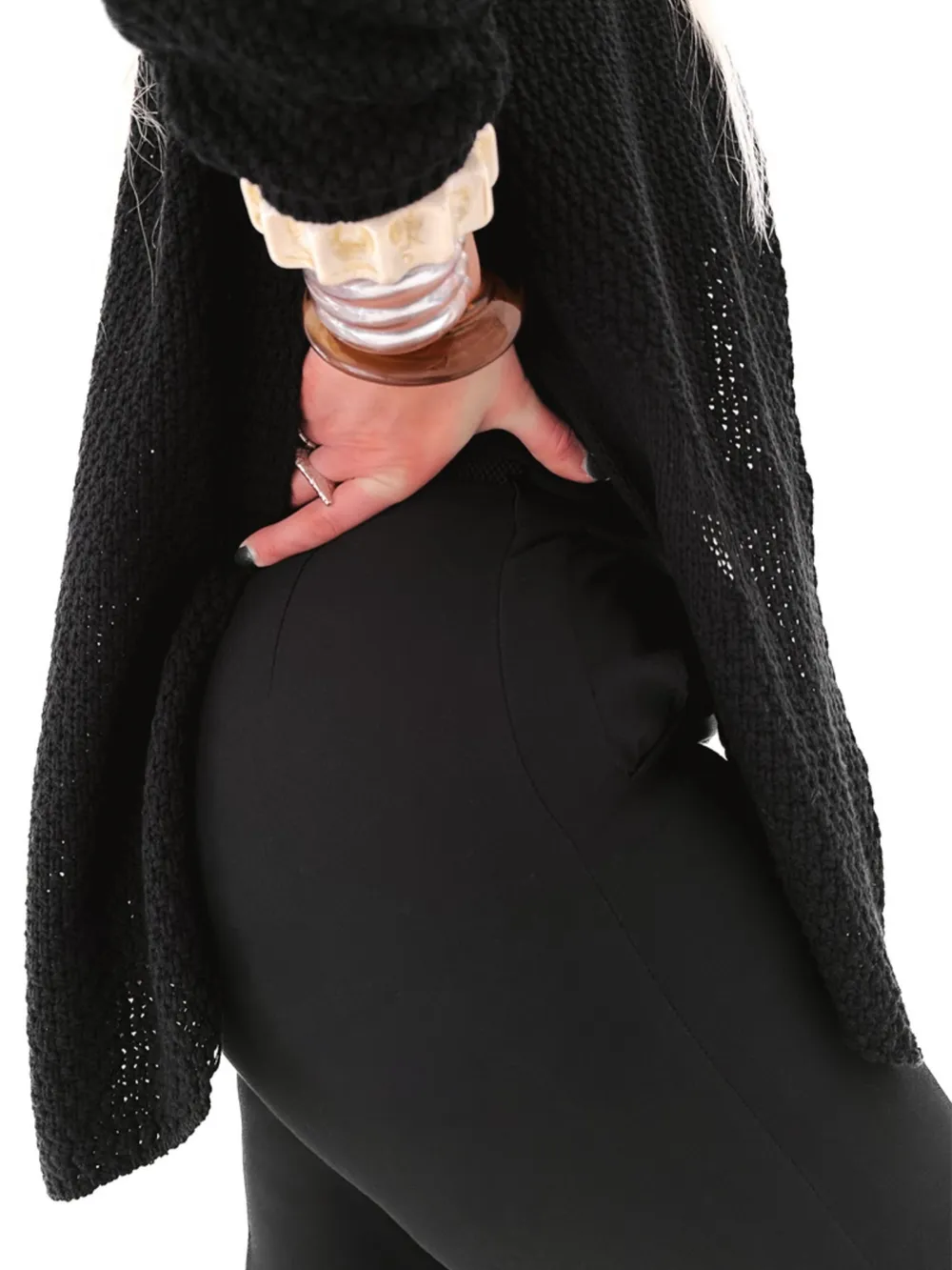 Oversized Knit Cardigan with Open Front Design, image 13