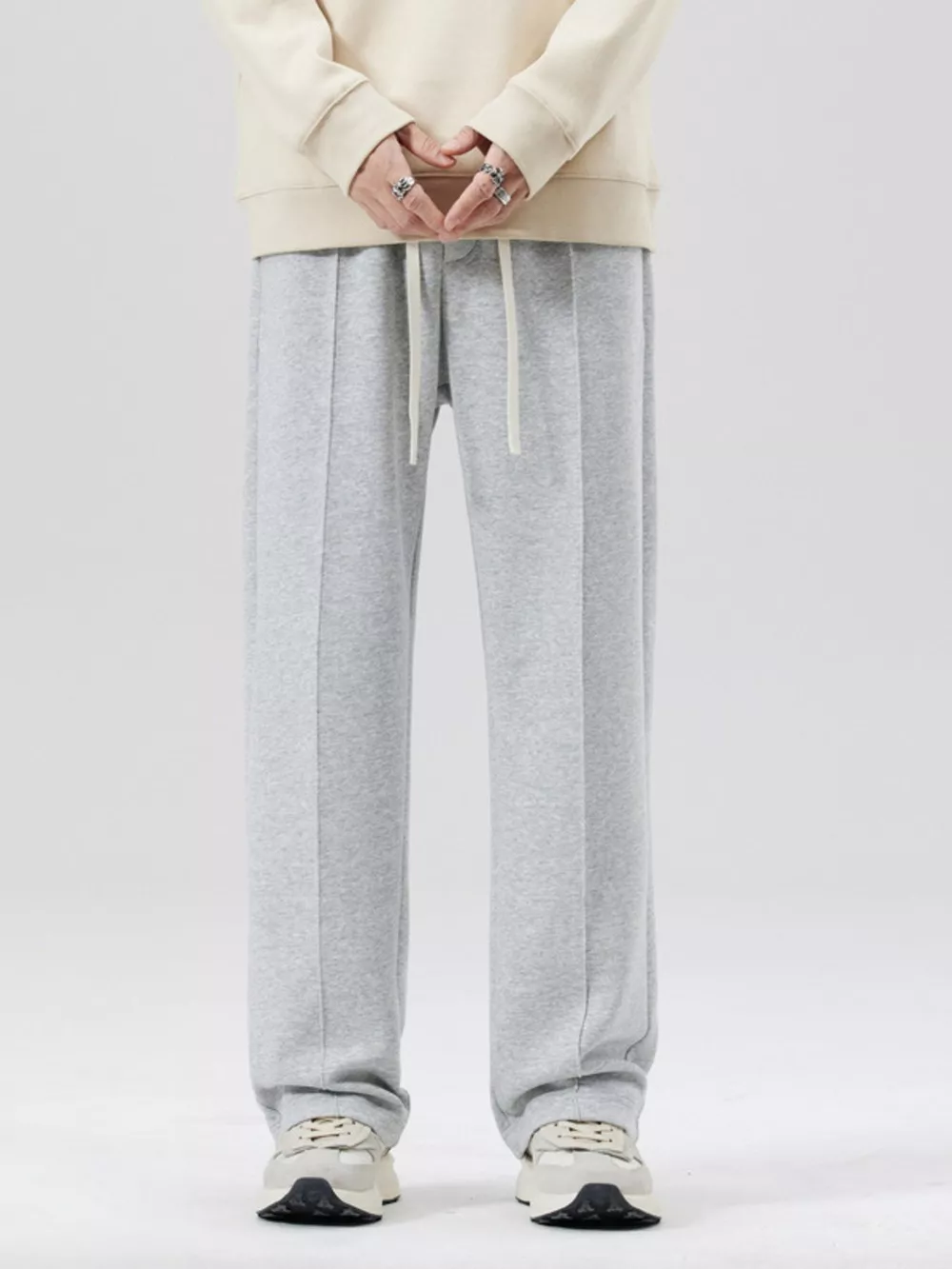 Men's Plus Size Drawstring Wide Leg Pants, image 5