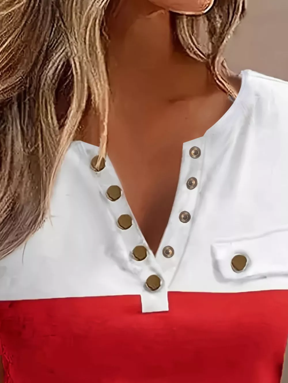Color Block Short Sleeve Casual T-Shirt, image 9