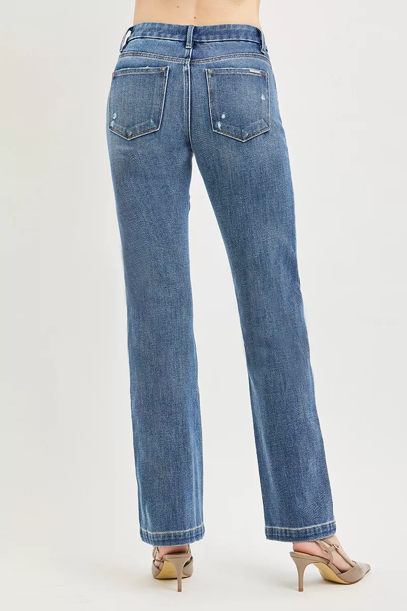 Tummy Control 4way Stretch Mid Rise Straight Crease Line, image 5