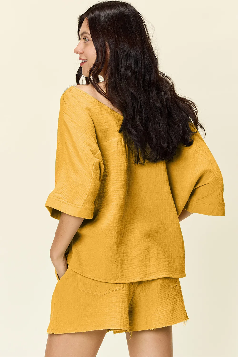Texture Half Sleeve T-Shirt and Drawstring Shorts Set, image 20