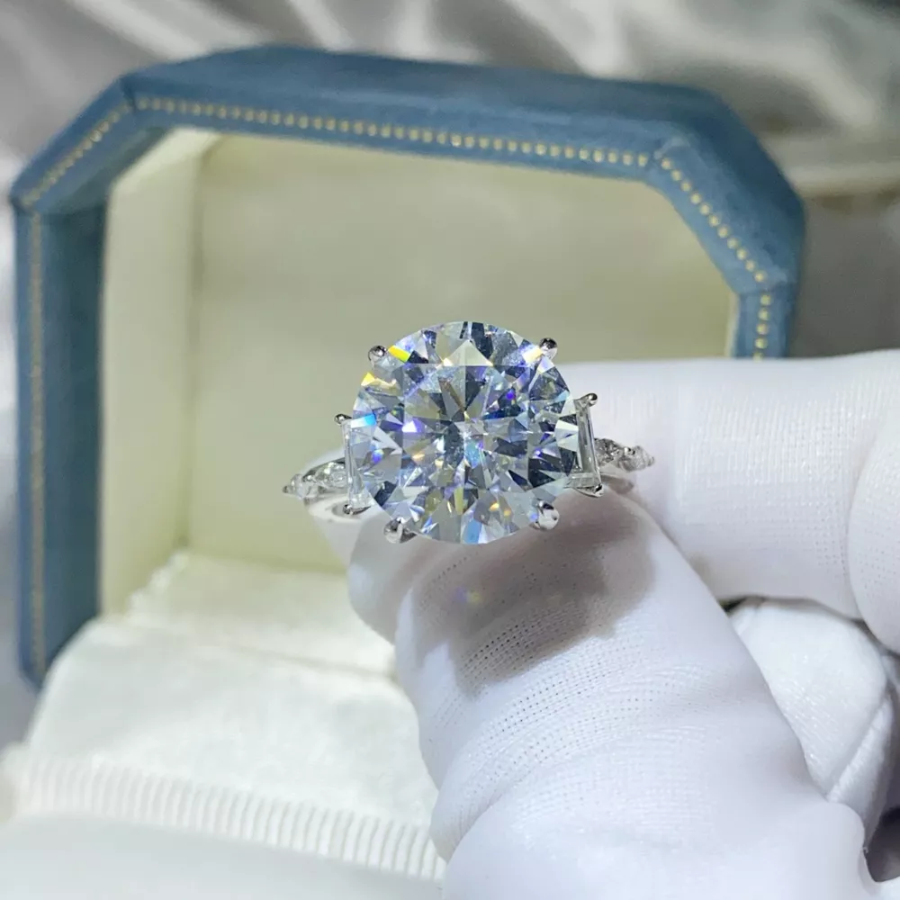 8 Carat Moissanite 925 Sterling Silver Ring, image 5