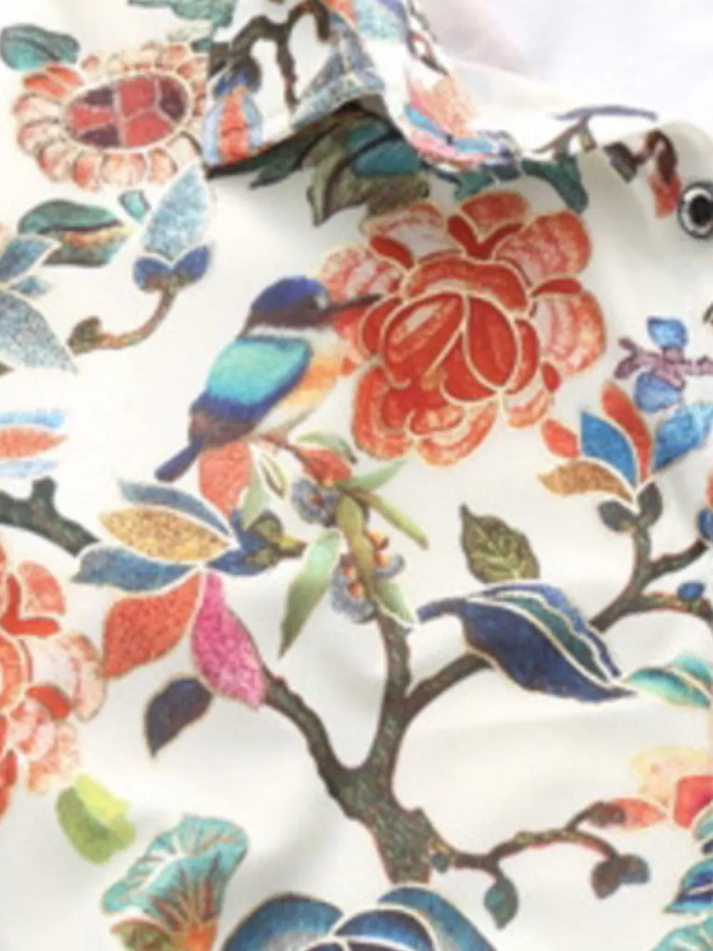 Men's Plus Size Floral Print Short Sleeve Button-Down Shirt, image 3