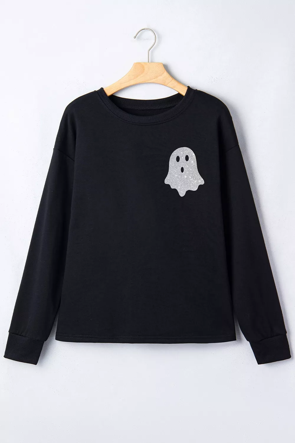 Round Neck Ghost Print Regular Fit Graphic Long Sleeve T-Shirt, image 3