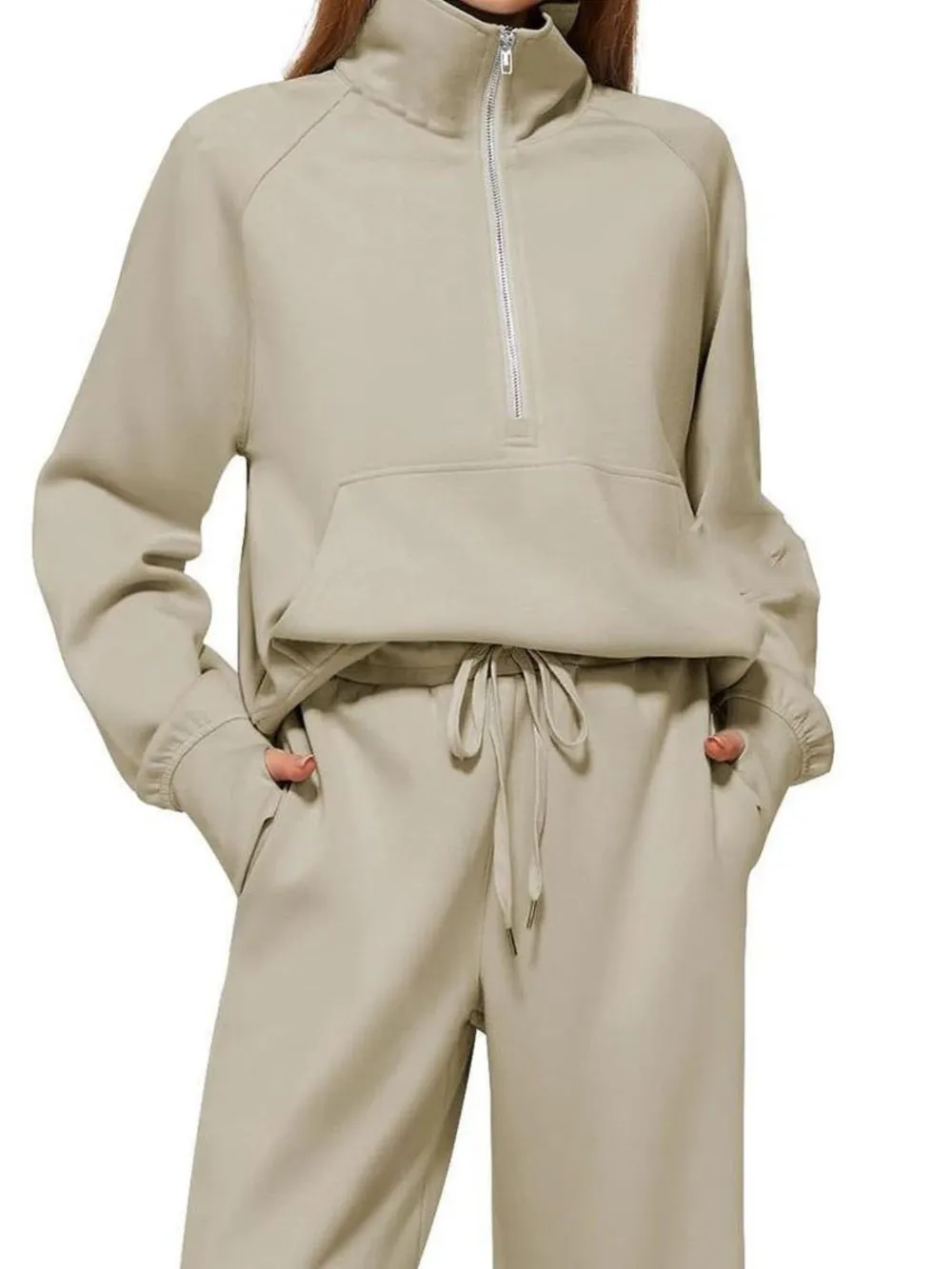 Half Zip Long Sleeve Top and Pants Set, image 9