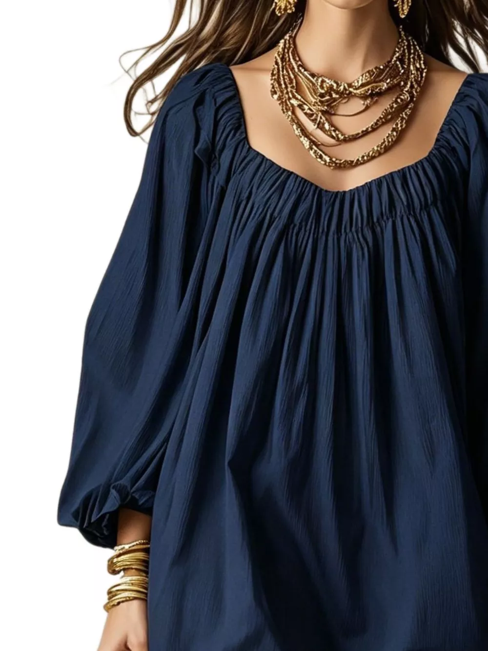 Flowy Balloon Sleeve Mini Dress, image 8
