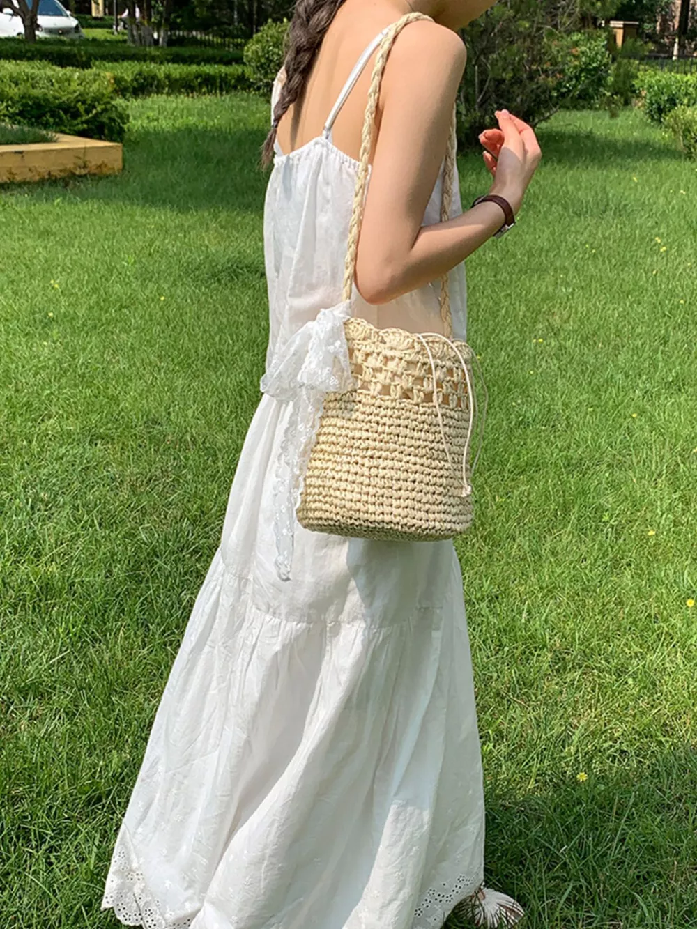 Straw Woven Shoulder Bag, image 5