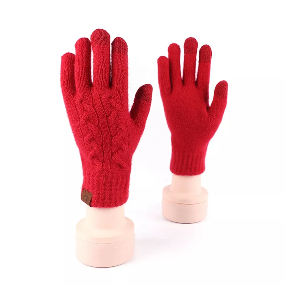 Heart Pattern Knitted Touchscreen Gloves, image 8
