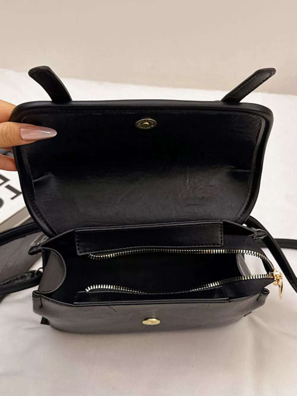 Leather Flap Backpack Bag, image 8