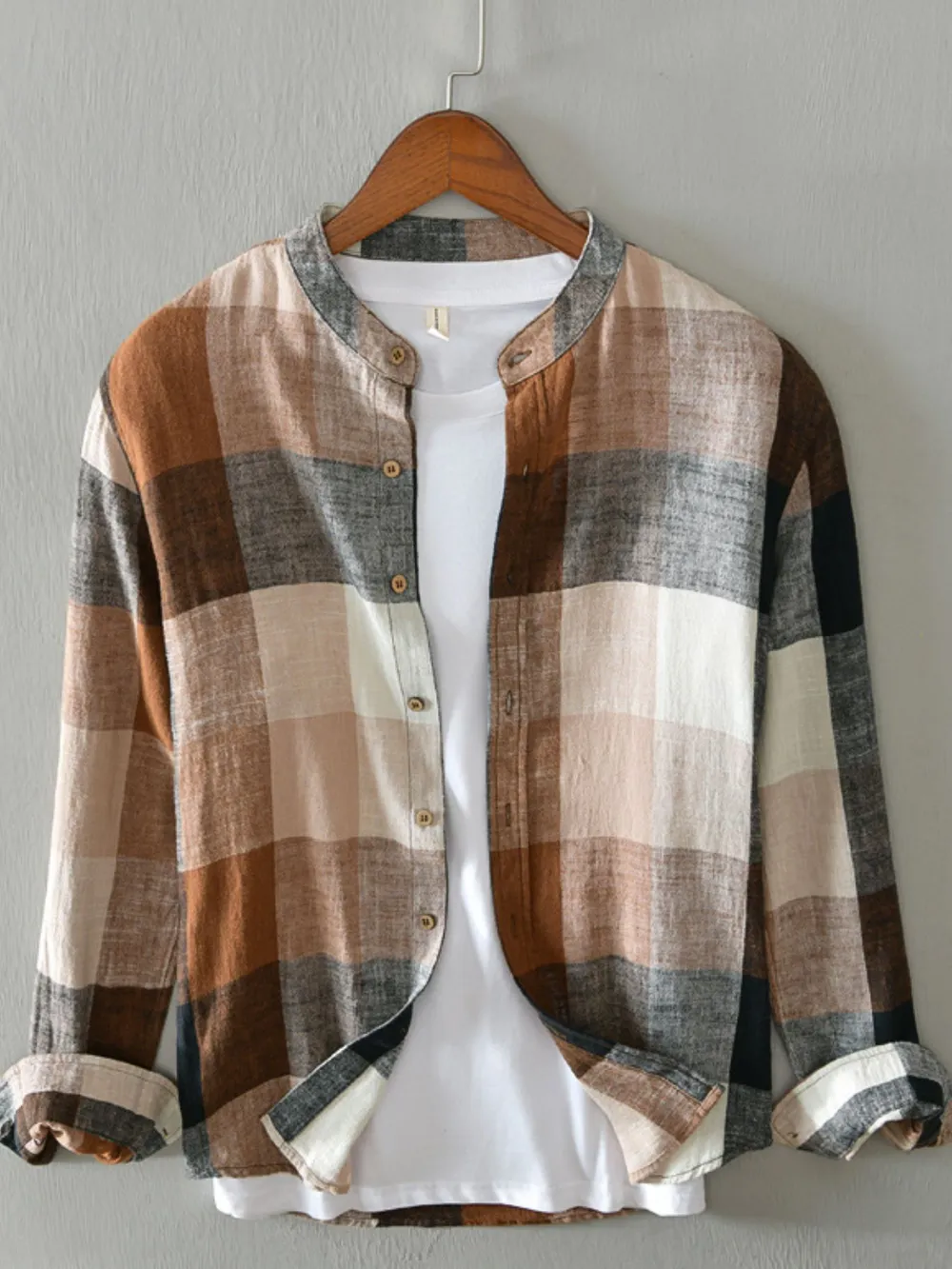 Men's Plus Size Plaid Long Sleeve Shirt, image 4