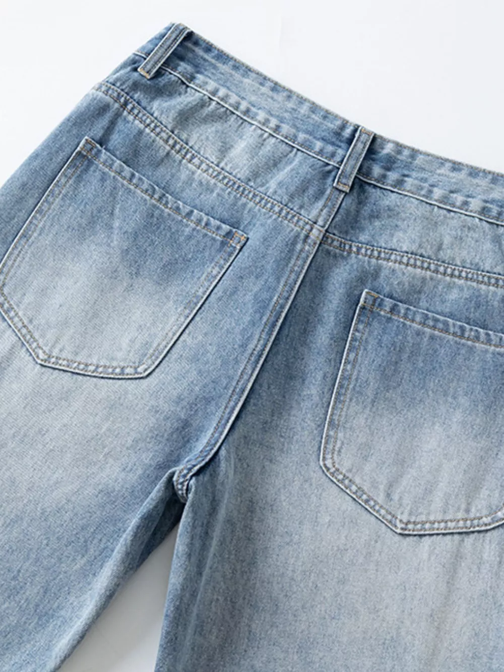 Men's Washed Wide Leg Jeans, image 7