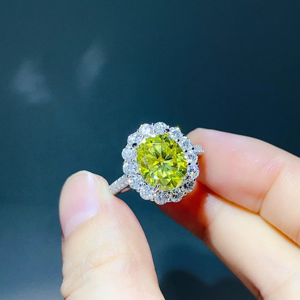 5 Carat Moissanite 925 Sterling Silver Round Ring
